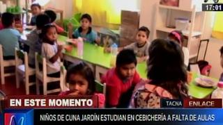 Tacna: niños de cuna jardín asisten a clases en cevichería