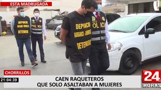 Dos ‘raqueteros’ que asaltaban a mujeres en Barranco y Chorrillos fueron capturados