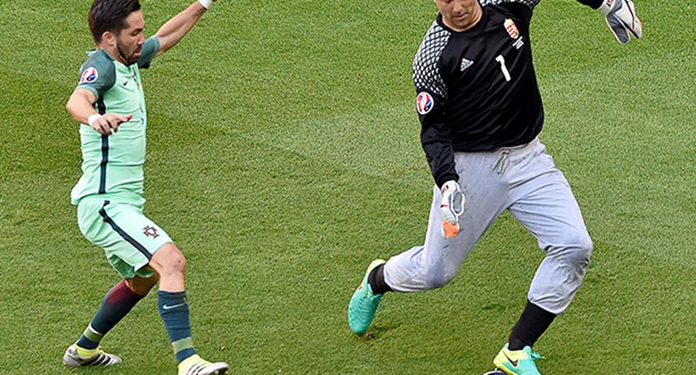 Király, golero de Hungría, y su acción que llamó la atención en la Eurocopa. (Foto: AFP)