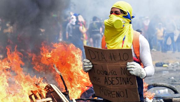 Ecuador lleva 10 días de protestas contra el régimen de Lenín Moreno. (AFP / Martin BERNETTI).