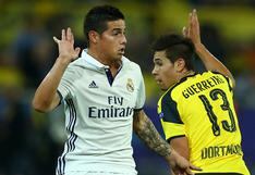 James Rodríguez frustrado por empate del Real Madrid ante Borussia Dortmund