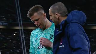 Salió entre lágrimas: Szczesny es sustituido en el Juventus vs. Sporting por dolor en el pecho | VIDEO
