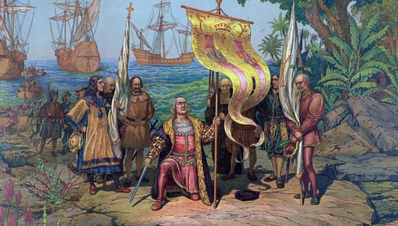 Ilustración de Cristóbal Colón en su llegada a América, el 12 de octubre de 1492. (Foto: Archivo)