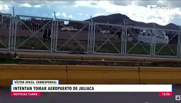 Intentan tomar aeropuerto de Juliaca. (Foto: TV Perú)