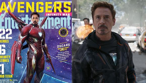 A la izquierda, la nueva armadura de Iron Man. A la derecha,
 Robert Downey Jr. en una escena de "Avengers: Infinity War".
 (Fotos: EW/ Marvel Studios)