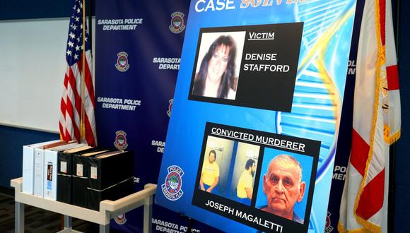 El Departamento de Policía de Sarasota anunció que una muestra de ADN de Joseph Magaletti, un convicto fallecido en prisión, coincidía con las pesquisas en torno al asesinato en 1985 de Denise Marie Stafford. (Foto: @SarasotaPD).