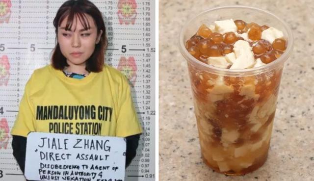 Una estudiante china de modas podría ser deportada de Filipinas por lanzarle un postre de tofu a un policía a la entrada del Metro. (Foto: 9gag)