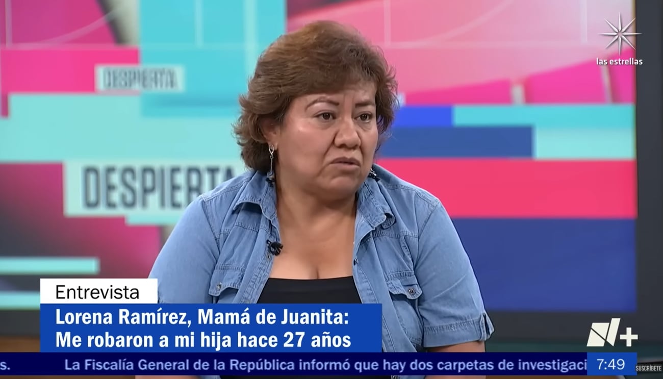 Lorena Ramírez during her interview with Despierta de Televisa explaining details of the unusual case. 
