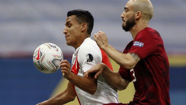Alex Valera has participated in two matches for Peru, both in Copa América.  (Photo: FPF)