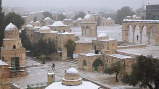 Jerusalén amanece de blanco tras intensa nevada, la primera en seis años | FOTOS 