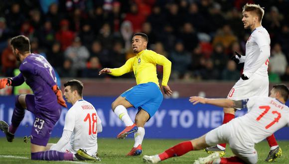 Brasil vs. República Checa: Gabriel Jesus marcó doblete para el 3-1 del equipo de Tite. (Foto: Reuters)