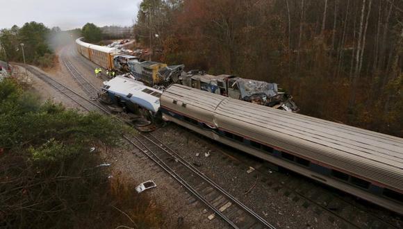 Estados Unidos: Choque de trenes deja dos muertos y 70 heridos en Carolina del Sur. (Foto: AP)