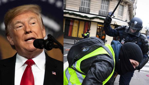 Chalecos amarillos: Donald Trump dice que brutal protesta es por culpa del Acuerdo de París. (AFP)