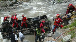 Matucana: dos mujeres murieron tras caída de bus al río Rímac