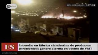 VMT: incendio destruyó almacén ilegal de pirotécnicos