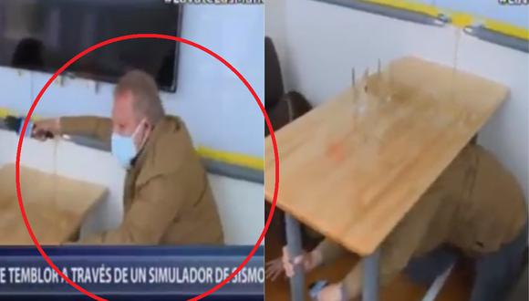 Ante el sismo ocurrido el último martes 22 de junio, el Instituto de Defensa Civil (INDECI) realizó un simulacro de terremoto con el periodista Gunter Rave. (Foto: Captura Canal N).