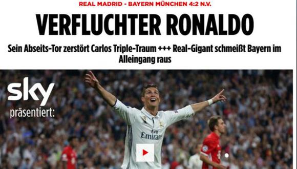 Bayern: prensa alemana maldice a Ronaldo y al árbitro Kassai