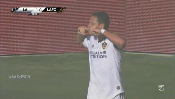 Gol de Chicharito Hernández en el Clásico del Tráfico entre Los Angeles Galaxy y Los Angeles FC. (Foto: Captura de ESPN)