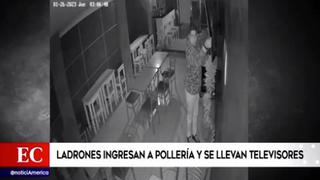 Chorrillos: delincuentes roban televisores y dinero en efectivo de pollería | VIDEO