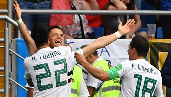 México quedó muy cerca del pase a octavos de final del Mundial Rusia 2018 tras imponerse con mucha jeraraquía ante Corea del Sur por el Grupo F. (Foto: AFP)