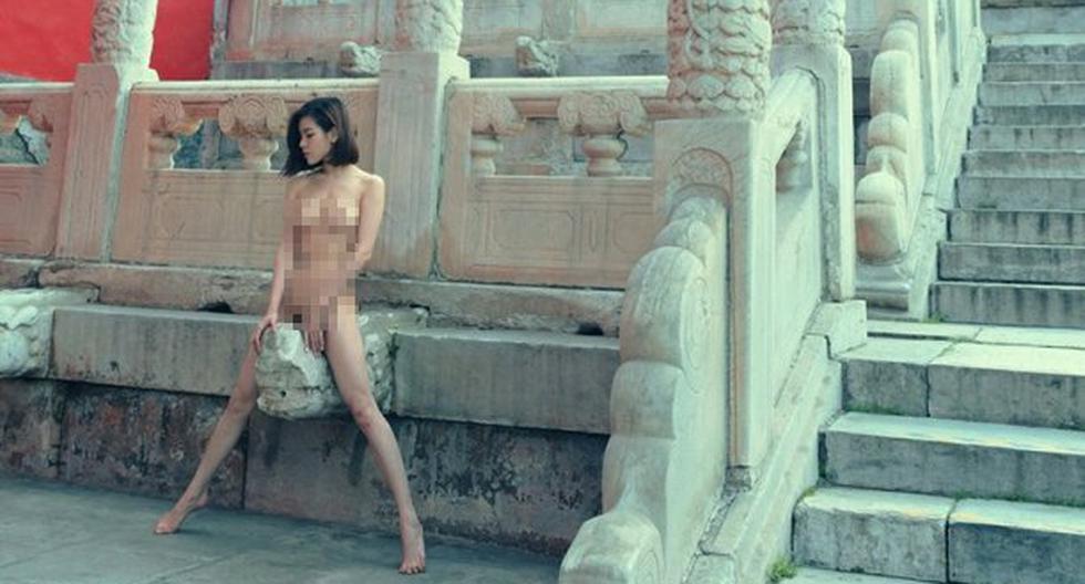 La modelo causó polémica al fotografiarse desnuda en la Ciudad Prohibida. (Foto: Wang Dong)