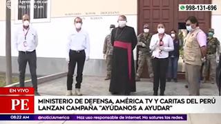Coronavirus en Perú: Mindef, Cáritas y América Televisión lanzan campaña para ayudar a los más necesitados