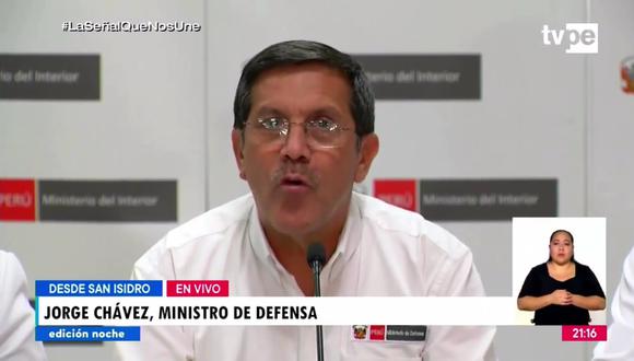 El ministro de Defensa analizó la situación que atraviesa el Perú. (Foto: TV Perú)