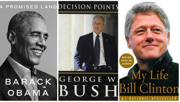 Los expresidente de Estados Unidos Barack Obama George W. Bush y Bill Clinton son algunos de los exmandatarios que plasmaron su paso por el poder en un libro.
