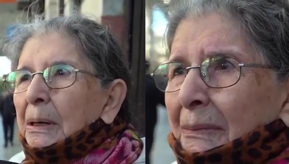 El dolor de una jubilada que cobra el mínimo en Argentina. (Captura de video).