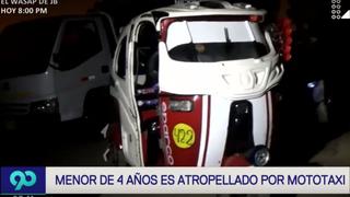 Ate: niño de 4 años murió atropellado por mototaxi en Huaycán