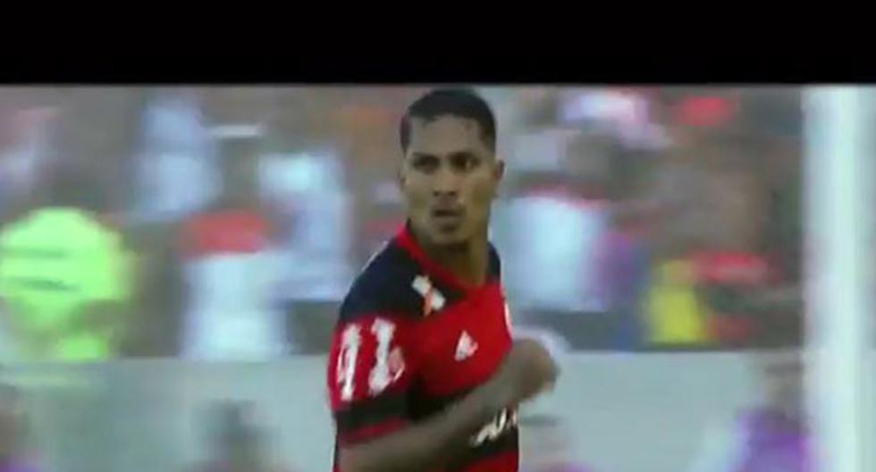 Paolo Guerrero abre la cuenta en el arco del Santos con el Flamengo. (Foto: captura)