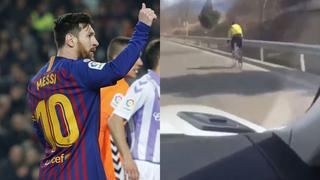 Messi enseña con el ejemplo cómo un conductor debe tratar a un ciclista [VIDEO]