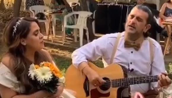 Sandra Muente se casó con el productor musical Ricardo Núñez en México. (Foto: Captura de video)