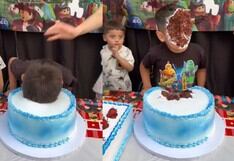 La extraña reacción viral de un niño al ver su torta de cumpleaños