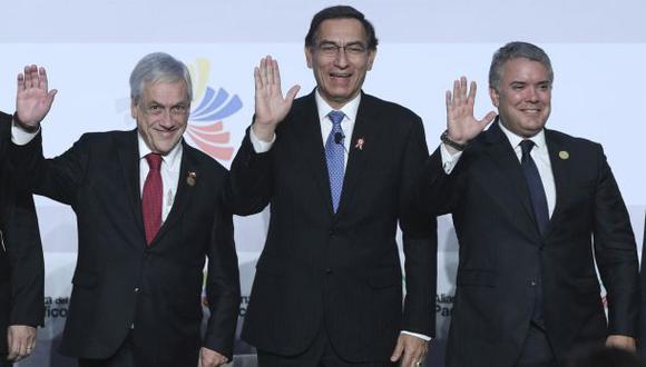 Piñera, Vizcarra y Duque en una nueva cumbre de la Alianza del Pacífico. (Foto: AP)