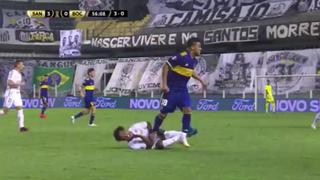 Boca Juniors vs. Santos: Frank Fabra y el pisotón en el vientre contra Marinho que le costó la expulsión | VIDEO