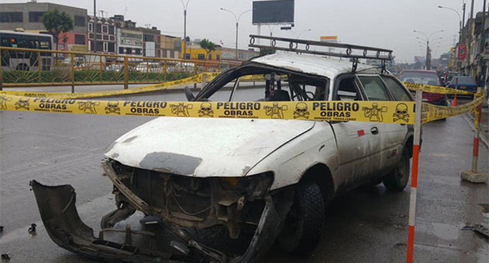 Así quedó station wagon tras violento impacto que dejó 7 muertos en Independencia. (Foto: @DIANA_POZO)
