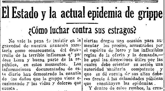 Extracto de la portada de El Comercio del 14 de diciembre de 1918. (Archivo Histórico El Comercio)