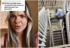 Una tiktoker se queda atrapada en su casa luego de que quitaran las escaleras sin previo aviso