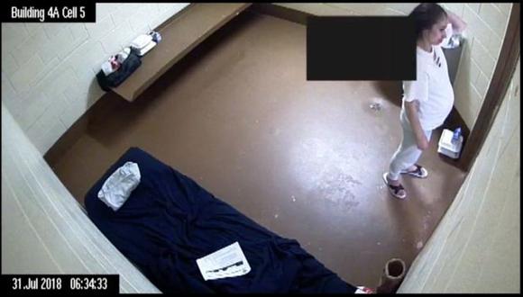 La cámara de seguridad de la celda de Sánchez grabó todo el de parto de la ya exreclusa. (Imagen de un video provisto por el estudio de abogados Killmer, Lane & Newman). (Foto: BBC Mundo).