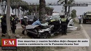 Panamericana Sur: dos muertos y tres heridos en choque en Lurín