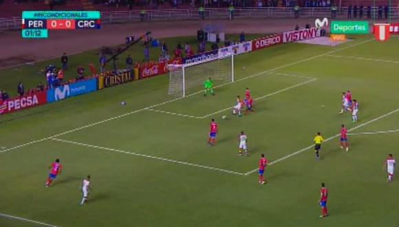 Perú vs. Costa Rica EN VIVO: Cristian Benavente casi marca 1-0 con sutil remate | VIDEO. (Foto: Captura de pantalla)