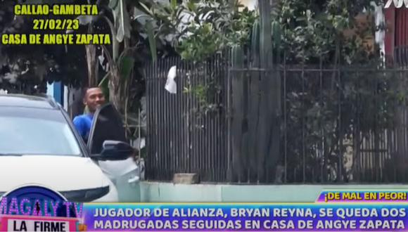 Bryan Reyna, jugador de Alianza Lima, fue captado saliendo de la casa de la bailarina Angye Zapata | Foto: Captura ATV