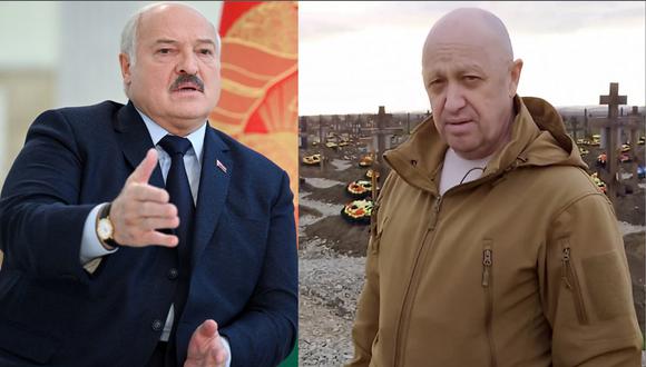 El presidente de Bielorrusia, Alexander Lukashenko y el jefe del Grupo Wagner, Yevgueny Prigozhin. (Foto: AFP)