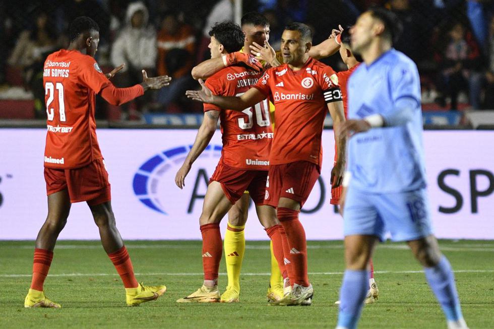 Bolívar vs Internacional: imágenes del partido de ida de la serie por Copa Libertadores | FOTO: AFP