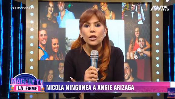 Magaly Medina indignada con Nicola Porcella por negar que estuvo enamorado Angie Arizaga (Foto: captura)