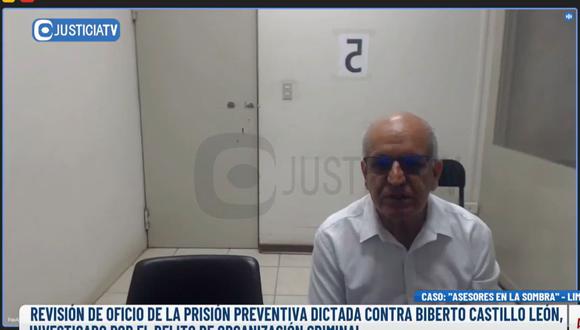 La defensa de Biberto Castillo desiste de pedir el cese de prisión preventiva en su contra. (Foto: Justicia TV)