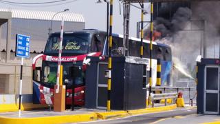 Vía de Evitamiento: bus interprovincial se incendió en peaje