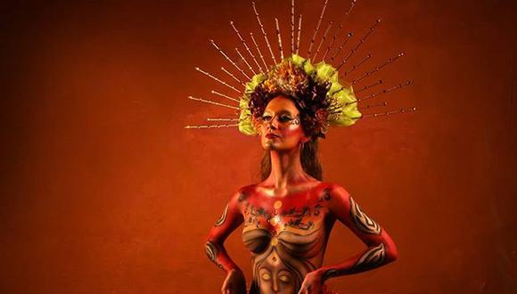 Trabajo de body paint de la artista caleña Carolina Cruz Alegría.