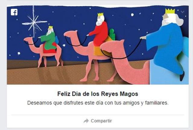 Facebook regala a sus usuarios una postal por el Día de Reyes - 2